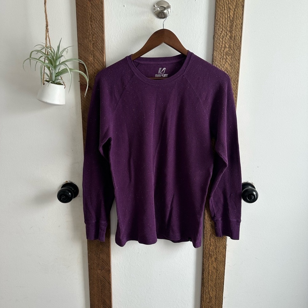 Men’s Thermal Long Sleeve Speckled Shirt Waffle Fabric Size Small GUC